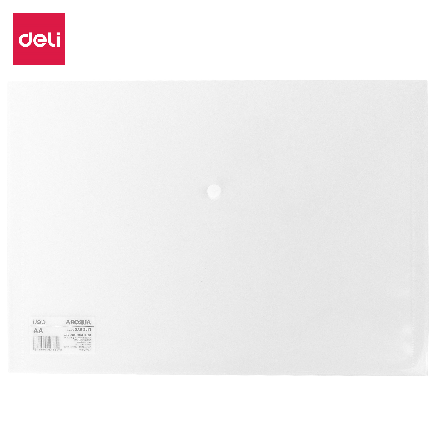 DELI A4 DOCUMENT WALLET BUTTON CLOSURE A4 CLEAR