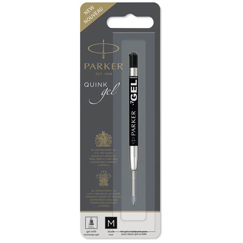 PARKER QUINKFLOW GEL PEN REFILL MEDIUM NIB BLACK