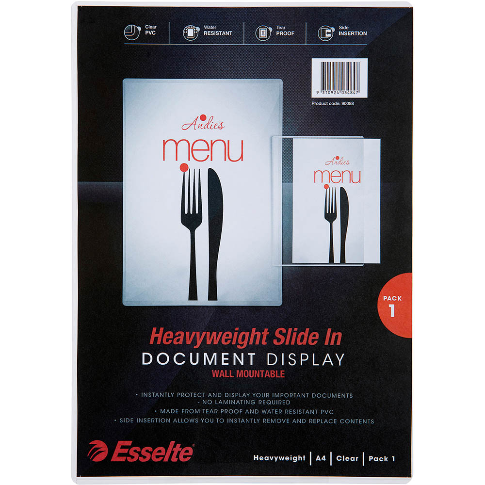 ESSELTE WALL MOUNT DOCUMENT DISPLAY A4 CLEAR