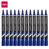 DELI THINK PERMANENT MARKER BULLET TIP 15MM BLUE BOX 12