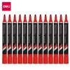 DELI THINK PERMANENT MARKER CHISEL TIP 5MM RED BOX 12