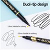 DELI MATE DUAL NIB MARKER BULLET TIP 10MM FINE TIP 05MM BLACK BOX 12