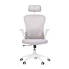 DELI TASK CHAIR HIGH MESH BACK ADJUSTABLE ARMS GREY