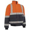 WORKIT 3003 HI VIS 2 TONE BOMBER JACKET WITH REFLECTIVE TAPE  ORANGENAVY  SIZE LARGE