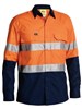 BISLEY BS6415T X AIRFLOW HIVIS RIPSTOP SHIRT WITH REFLECTIVE TAPE  ORANGENAVY  SIZE XL