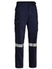 BISLEY COTTON DRILL CARGO PANTS WITH REFLECTIVE TAPE  NAVY  SIZE 117S