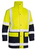 BISLEY HI VIS 2 TONE 5 IN 1 RAIN JACKET WITH REFLECTIVE TAPE  YELLOWNAVY  SIZE EXTRA SMALL
