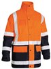 BISLEY HI VIS 2 TONE 5 IN 1 RAIN JACKET WITH REFLECTIVE TAPE  ORANGENAVY  SIZE 2XL