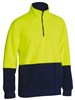 BISLEY BK6889 HI VIS 2 TONE 14 ZIP FLEECE PULLOVER  YELLOWNAVY  SIZE XL