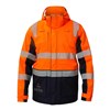 FLAME BUSTER FJV033 HI VIS FR WET WEATHER SHELL JACKET WITH REFLECTIVE TAPE  ORANGENAVY  SIZE MEDIUM