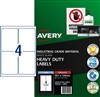 AVERY 959194 L7069 HEAVY DUTY LABELS 4UP WHITE PACK 10