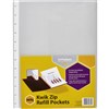 MARBIG KWIK ZIP DISPLAY BOOK REFILL A4 CLEAR PACK 10