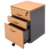 RAPID WORKER MOBILE PEDESTAL 3DRAWER LOCKABLE 690 X 465 X 447MM BEECHIRONSTONE