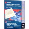 REXEL LAMINATING POUCH 100 MICRON A4 CLEAR PACK 100