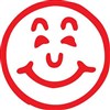 XSTAMPER CE16 PREINKED MERIT STAMP SMILEY FACE 16MM RED