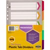 MARBIG DIVIDER REINFORCED MANILLA 5TAB A4 FLUORO ASSORTED