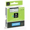 DYMO 45020 D1 LABELLING TAPE 12MM X 7M WHITE ON CLEAR