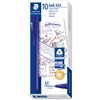 STAEDTLER 432 TRIANGULAR BALLPOINT STICK PEN MEDIUM BLUE BOX 10