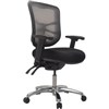 BURO METRO TASK CHAIR MEDIUM MESH BACK SEAT SLIDE 3LEVER POLISHED ALUMINIUM BASE ARMS BLACK