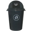 ITALPLAST HEAVY DUTY SWING TOP BIN 80 LITRE DARK GREY
