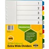 MARBIG EXTRA WIDE DIVIDER PP 10TAB A4 ASSORTED