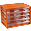 ITALPLAST DOCUMENT CABINET 5 DRAWER 255 X 330 X 230MM A4 MANDARIN