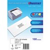 UNISTAT 38940 MULTIPURPOSE LABEL 1UP 297 X 210MM WHITE PACK 100