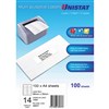 UNISTAT 38937 MULTIPURPOSE LABEL 14UP 98 X 38MM WHITE PACK 100