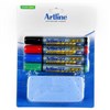 ARTLINE 577 WHITEBOARD MARKER BULLET 3MM ASSORTED AND ERASER STARTER KIT
