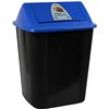 ITALPLAST SWING TOP WASTE SEPARATION BIN PAPERCARDBOARD 32 LITRE BLACKBLUE