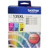 BROTHER LC135XLCL3PK INK CARTRIDGE HIGH YIELD VALUE PACK CYANMAGENTAYELLOW