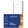 AVERY 85613 L741112 DIVIDER JANDEC INDEX TAB A4 WHITE