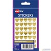 AVERY 932362 MULTIPURPOSE STICKERS HEART 15MM GOLD PACK 70