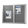 VISIONCHART BE NOTICED NOTICE CASE 2 HINGED DOOR 1220 X 915MM SILVER FRAME GREY BACKING