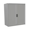 STEELCO TAMBOUR DOOR CABINET 2 SHELVES 1015H X 1200W X 463D MM SILVER GREY