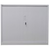 STEELCO TAMBOUR DOOR CABINET 2 SHELVES 1015H X 1200W X 463D MM WHITE SATIN