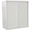 STEELCO TAMBOUR DOOR CABINET 2 SHELVES 1015H X 900W X 463D MM SILVER GREY