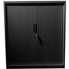 STEELCO TAMBOUR DOOR CABINET 3 SHELVES 1200H X 1200W X 463D MM BLACK SATIN