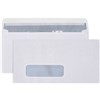 CUMBERLAND DL ENVELOPES SECRETIVE WALLET WINDOWFACE STRIP SEAL LASER 90GSM 110 X 220MM WHITE BOX 500
