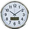ITALPLAST WALL CLOCK WITH LCD DISPLAY 430MM WHITE  CHROME