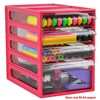 ITALPLAST OFFICE ORGANISER CABINET 4 DRAWER 255D X 165W X 230H MM WATERMELON