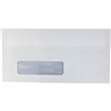 DL ENVELOPES SECRETIVE WALLET WINDOWFACE SELF SEAL 80GSM 110 X 220MM WHITE BOX 500
