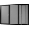 VISIONCHART BE NOTICED NOTICE CASE 3 HINGED DOOR 1830 X 1200MM BLACK FRAME GREY BACKING