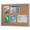 VISIONCHART BE NOTICED NOTICE CASE 2 SLIDING DOOR 1220 X 915MM SILVER FRAME CORK BACKING