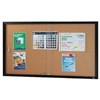 VISIONCHART BE NOTICED NOTICE CASE 2 SLIDING DOOR 1525 X 915MM BLACK FRAME CORK BACKING