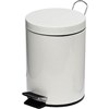COMPASS GARBAGE PEDAL BIN ROUND 5 LITRE WHITE