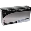 NITRILE POWDERFREE DISPOSABLE GLOVES MEDIUM BLACK PACK 100