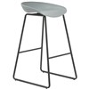 RAPIDLINE ARIES BARSTOOL BLACK POWDERCOATED FRAME WITH POLYPROPYLENE SHELL SEAT GREY