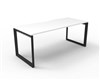 RAPID INFINITY DELUXE 1 PERSON LOOP LEG SINGLE SIDED WORKSTATION 1200 X 750 X 730MM NATURAL WHITE TOP  BLACK FRAME