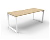 RAPID INFINITY DELUXE 1 PERSON LOOP LEG SINGLE SIDED WORKSTATION 1200 X 750 X 730MM NATURAL OAK TOP  WHITE FRAME